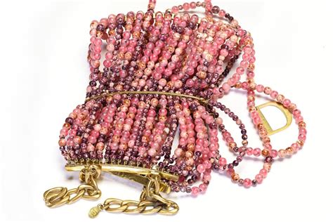 Christian Dior Couture 1998 Galliano Pink Glass Beads Masai 